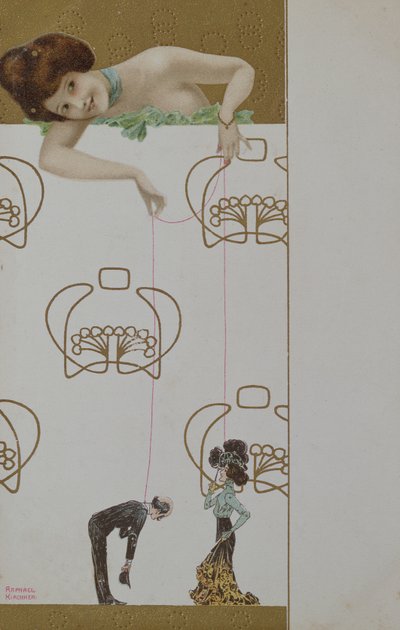 「人形」を描いた絵葉書、1905-10年頃 作： Raphael Kirchner